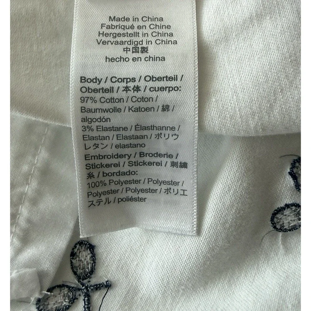 J. Crew White Embroidered Chino Shorts‎ WOMEN'S SZ 10 Tennis Preppy Country Club